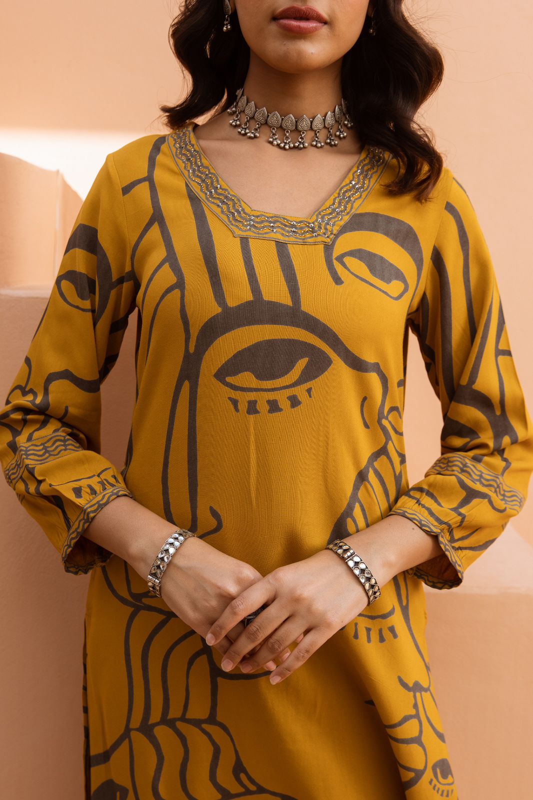 Mustard yellow palazo set